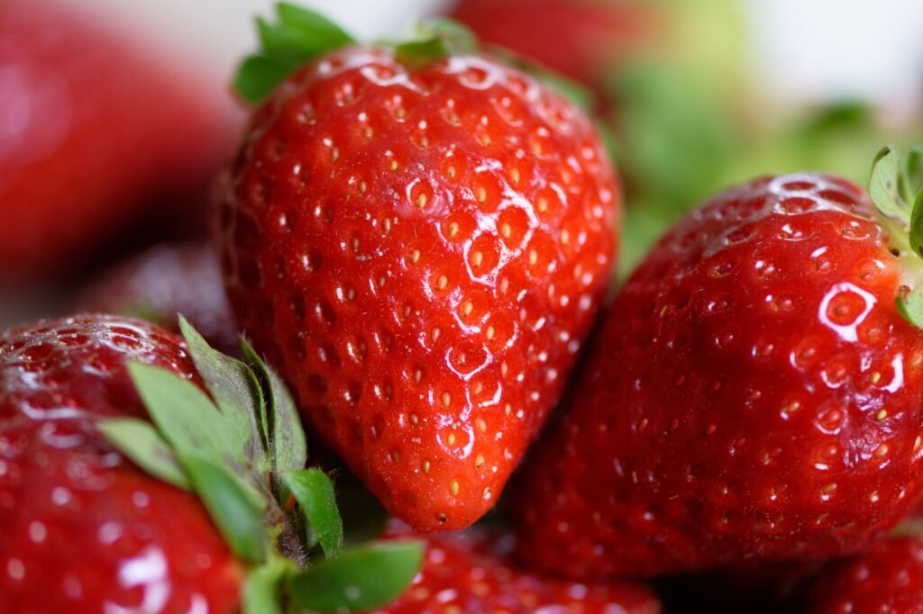Rijpe aardbeien van dichtbij