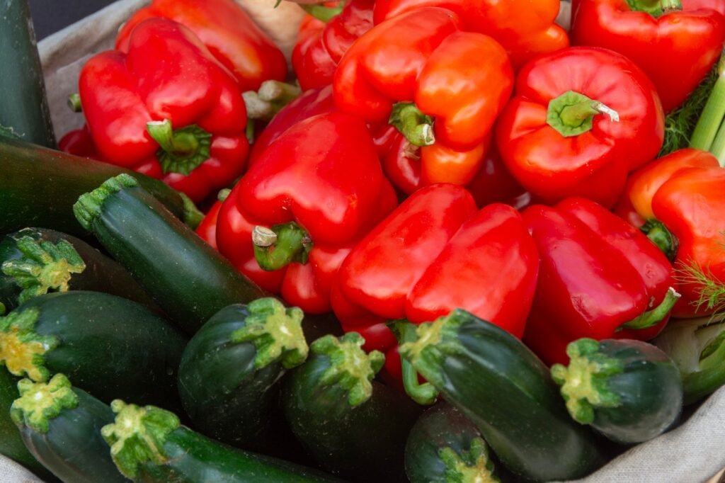 Geoogste courgettes