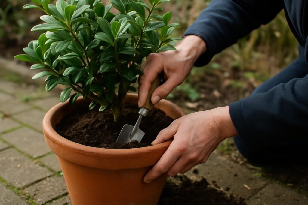 planten in potten overwinteren: het detail van dichtbij