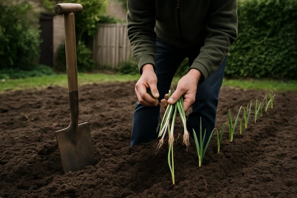 De grond pas omgespit, met de schop ernaast